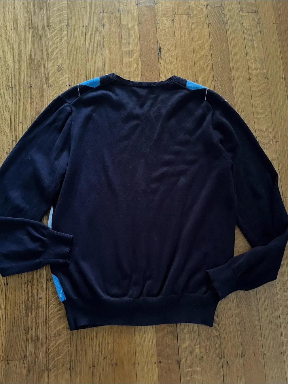 J. Crew Navy, Sky Blue & Light Blue Argyle V-Neck Sweater